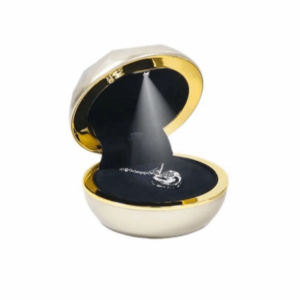 

Luxury LED Ring Display Box Decoration Storage Proposal Engagement Boxes Romantic Mini Couple Rings Holder Anniversary