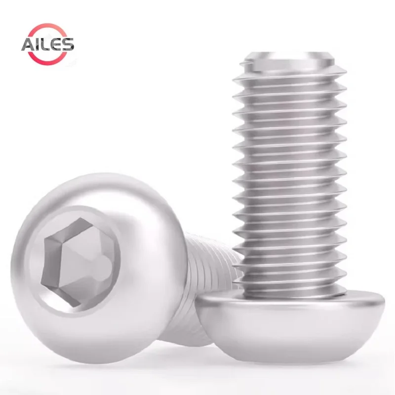 6061 Aluminum Button Head Socket Cap Screws M3 M4 M5 M6 M8 Aluminum Alloy Round Button Head Allen Socket Screws