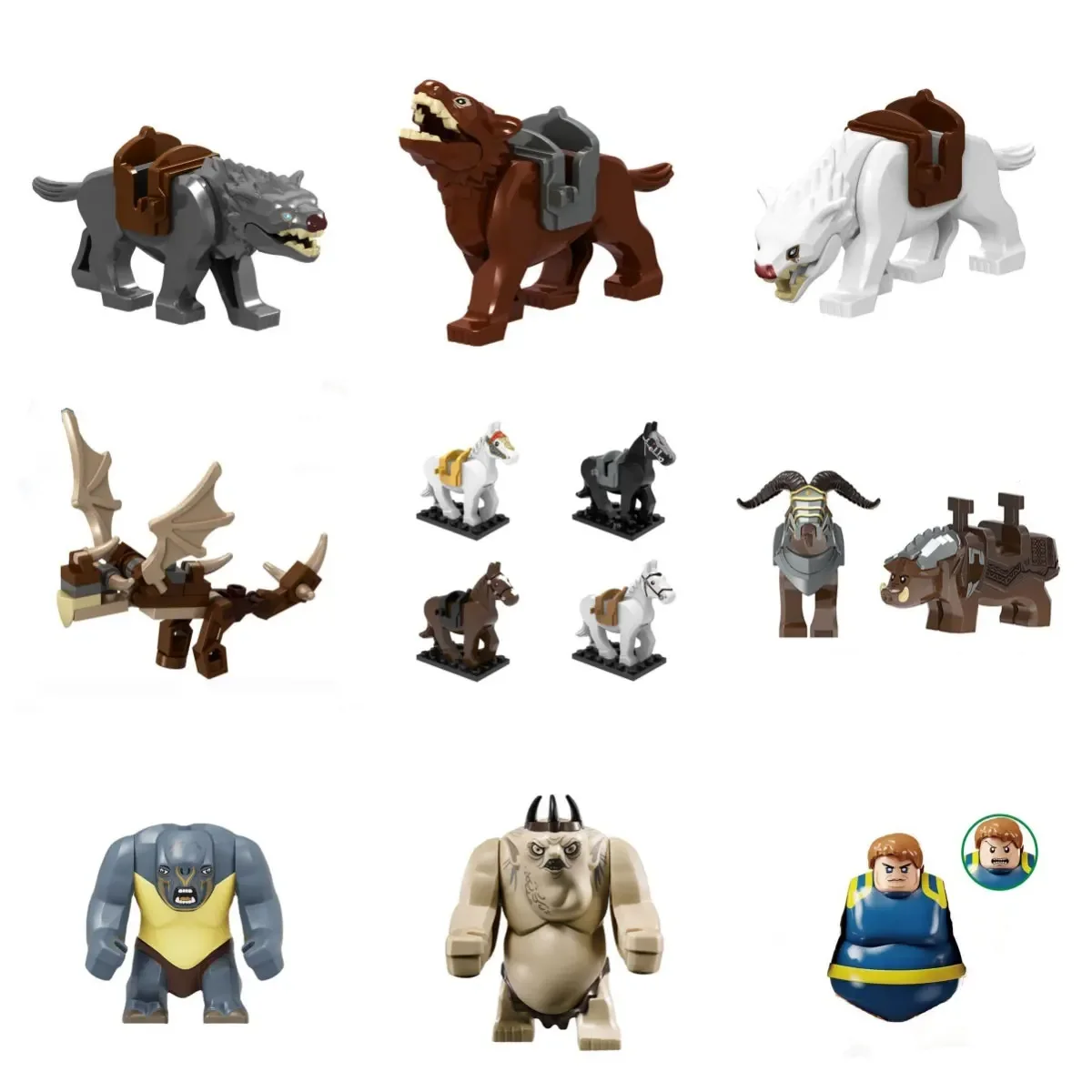 

Magic Middle Series, классические строительные блоки с животными, креативные военные крепления, Лось, кабан, волк, сделай сам, кирпичи, игрушки для детей, Рождественский подарок