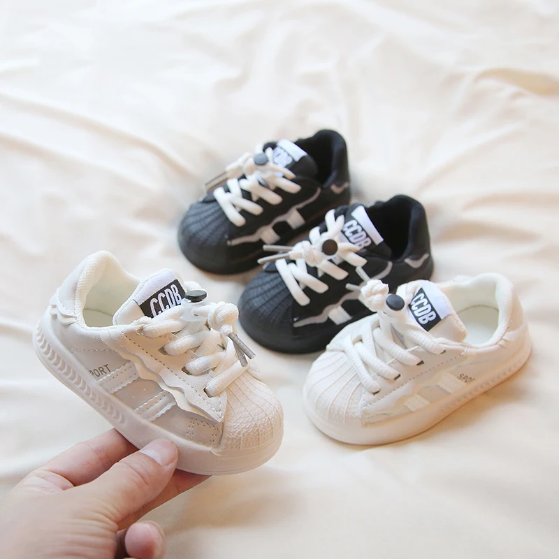 

Children's Walking Shoes 0-6 Years Old Beige Boys Girls Casual Shoes Four Seasons Lightweight Non-slip Kid Baby Single Shoes