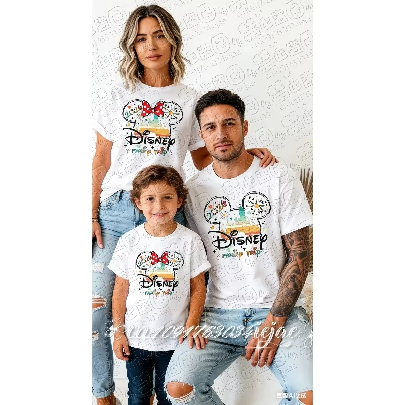 2026 NEW Cute cotton children's T-shirt family-style comfortable Valentine's Day gift, parent-child matching breathable T-shirt