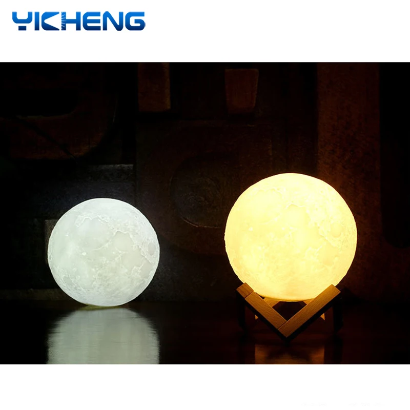 LED Nightlight 3D Print Moon Lamp Dimmable USB Charging Desk Lamp Touch Remote Control Moon Light Kids Creative Gift For Bedroom