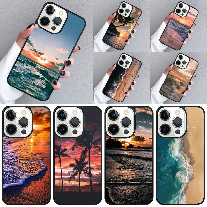 Summer Beach Sunset Sea Phone Case For iphone SE2020 15 13 14 Pro Max 11 12 Mini 6S 7 8 Plus 2022 XR XS MAX Shell Cover coque