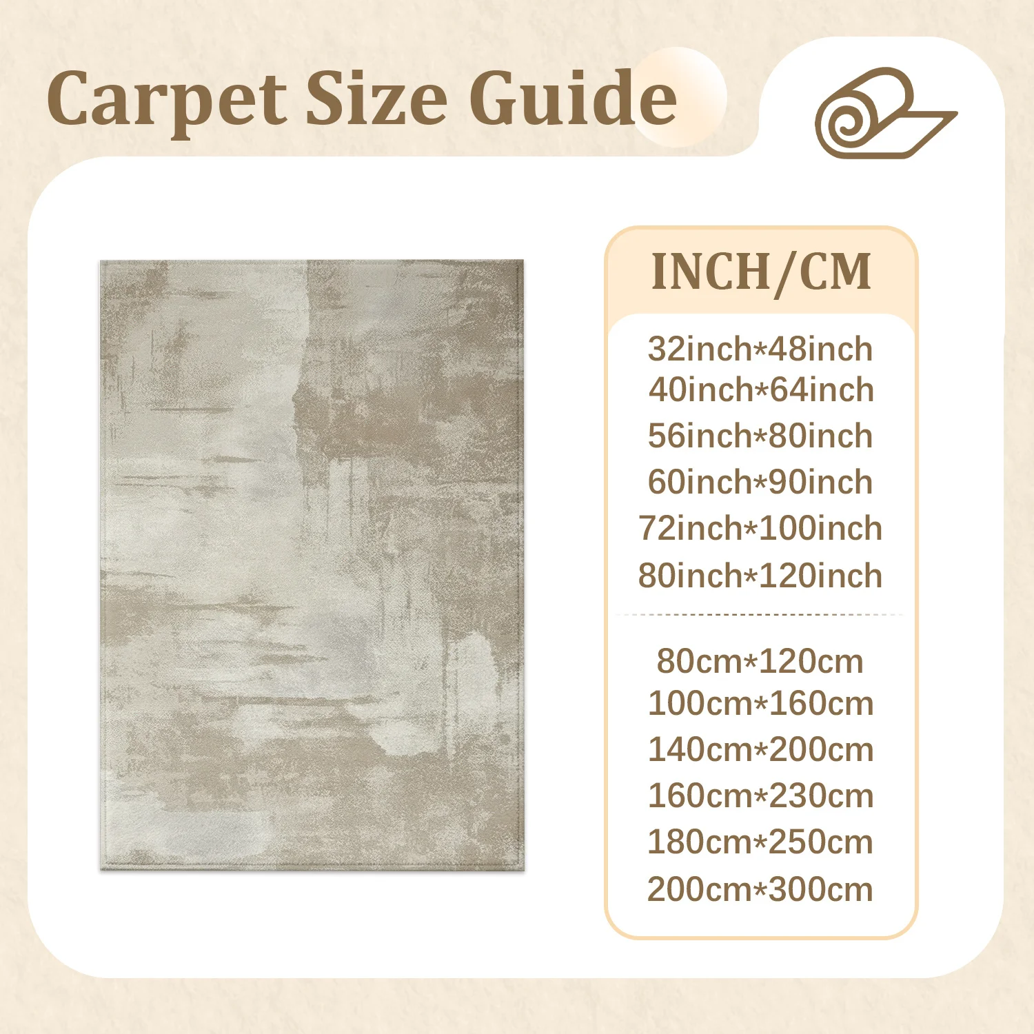 Large Indoor Area Rug Soft Velvet Low Pile Non-slip Dotted Backing Machine Washable Modern Abstract Beige Gray Distressed Rug For Living Room Bedroom Home Decor