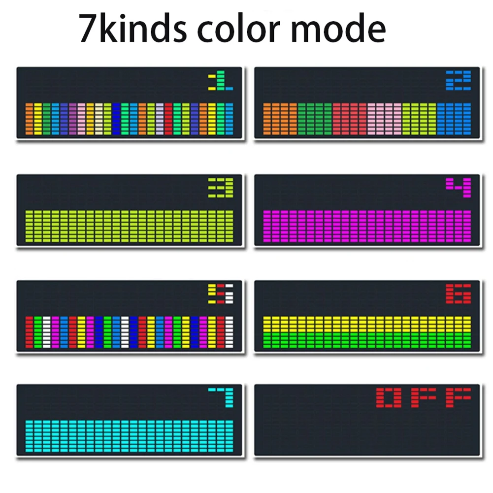 Imagem -05 - Led Música Espectro Ritmo Luzes Sensor de Voz Indicador de Nível de Atmosfera Visor do Relógio Controle de Fio Rgb 1624