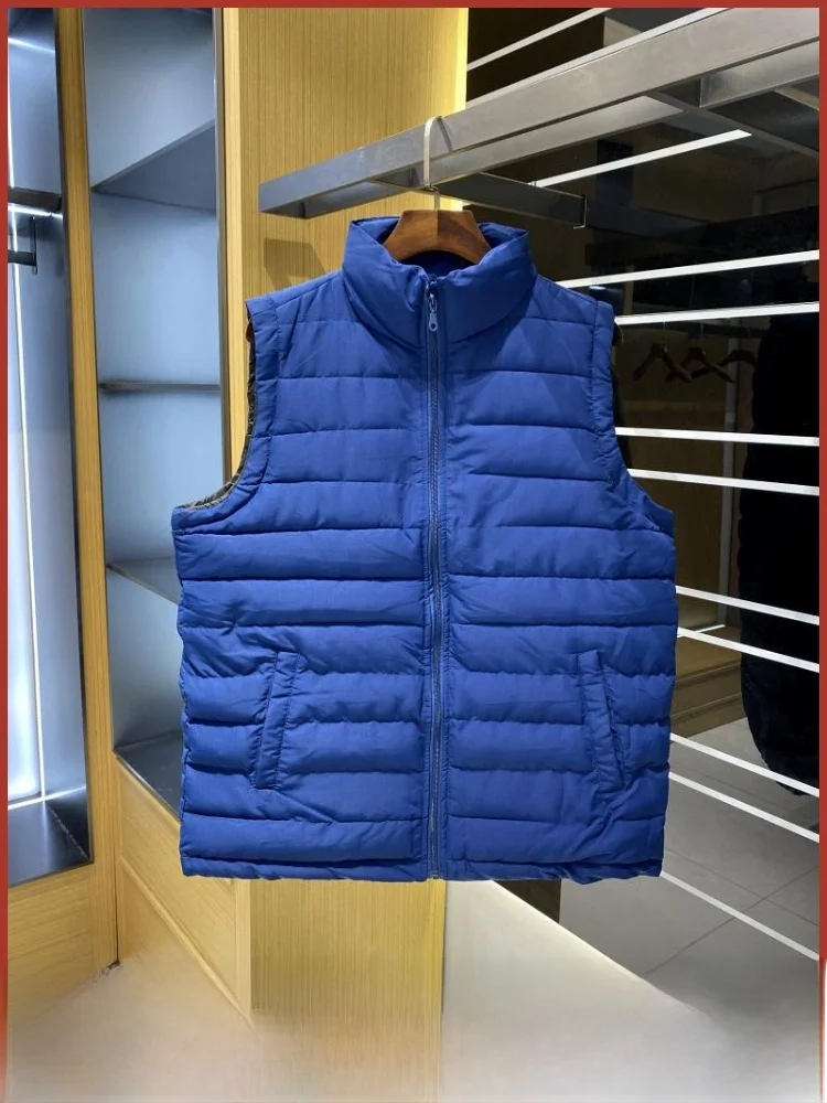 

Warm Lightweight 2024 Autumn Winter New Men's Casual Windproof Cotton Vest Jaet Trendy Stand Fit Zipper Closure Color