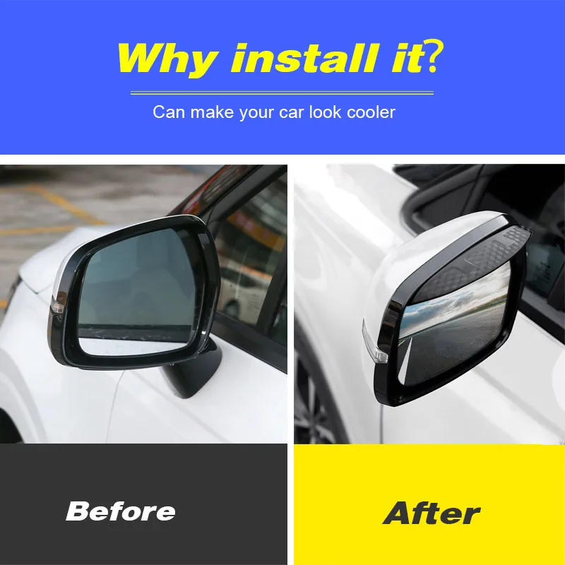 Car Rearview Mirror Visor Carbon Side Mirror Awings Rain Eyebrows Cover Cap Accessories Products For Kia Carnival KA4 2023 2024