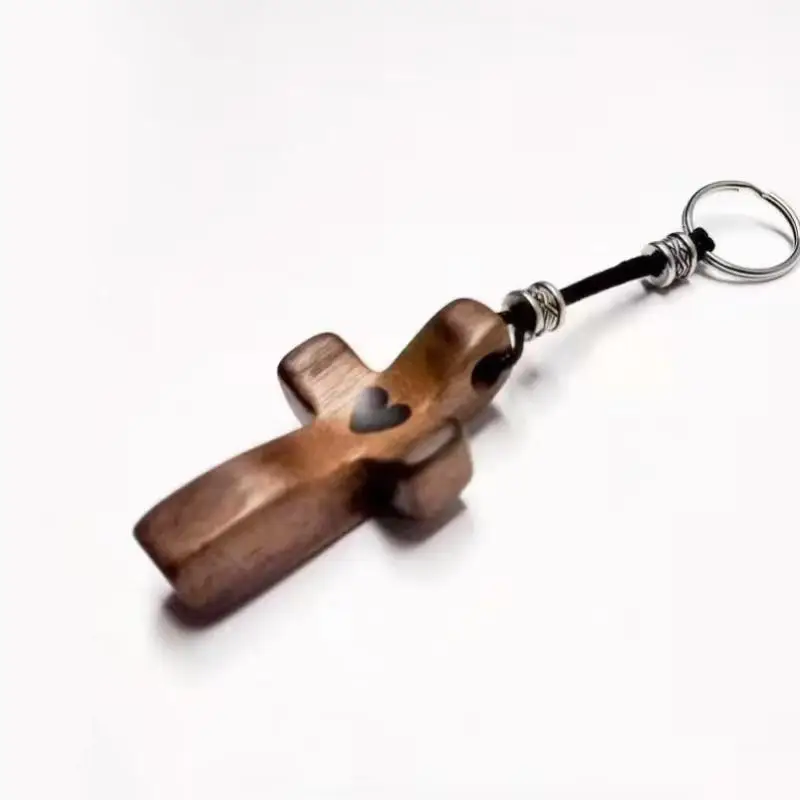 Olive Wood Handheld Prayer Cross Natural Texture for Spiritual Growth Journeys