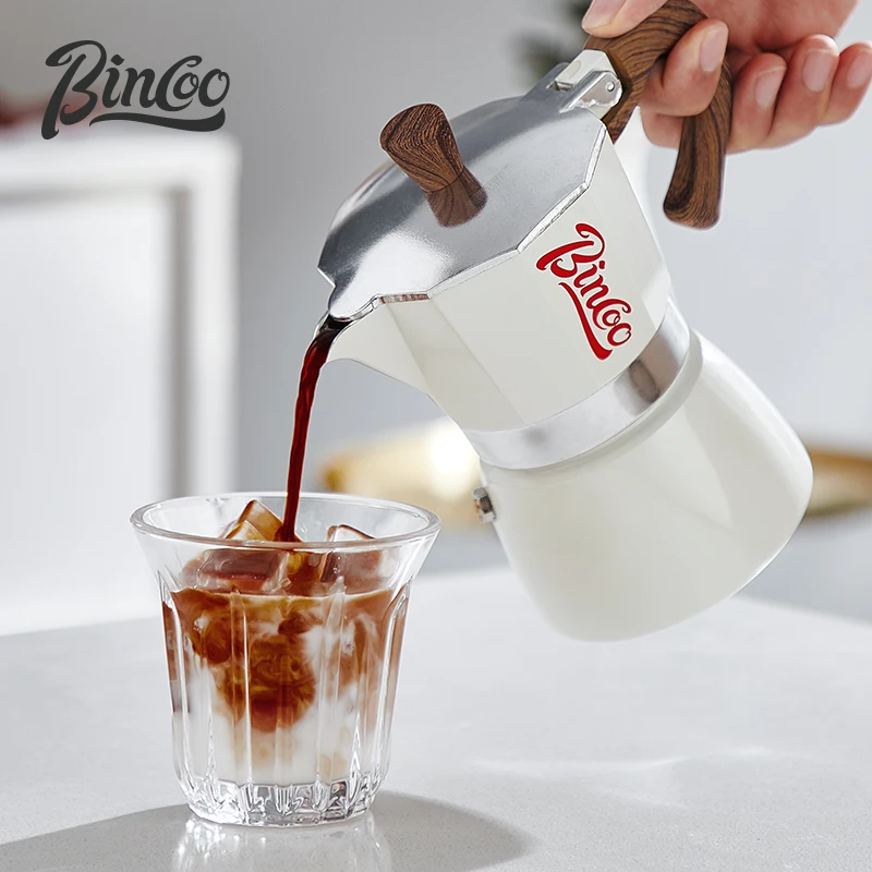 Bincoo Double Valve Espresso Maker 150ml 300ml Moka Pot Classic Italian Cafe Tools Kitchen Home Coffee Maker Cafe Accessories