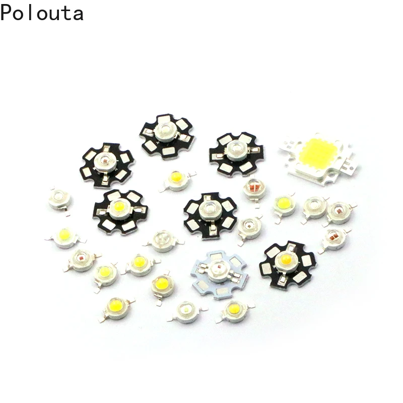 10 Pcs/Set High-brightness High-power 3W Small Light-emitting Diode LED Lamp Beads Are White Warm Lighting Red Yellow Green Blue