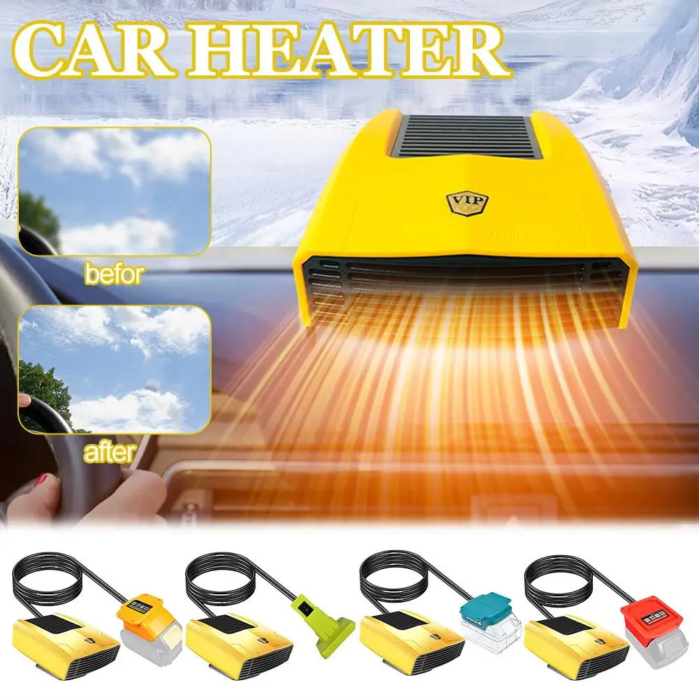 

DC 12/24V Car Heater Electric Cooling Heating Fan Red/Black Winter Windshield Defogging Defroster For Makita Ect