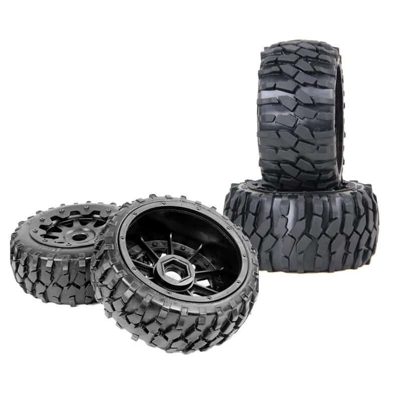 For Rovan 1/5 Buggy All-Terrain Tires Rear Gravel Wheels on 6-spoke Rims for HPI Baja 5B King Motor RC Car 1:5 Parts Accessory
