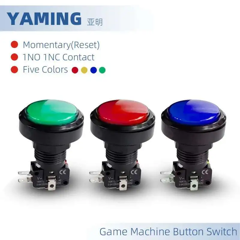 Game Machine Water Vending Car Washing Accessories 12V Push Button Switch Momentary Reset S M L Round Rectangle Square Shape