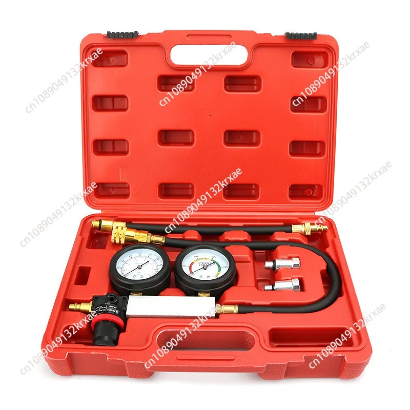 Cylinder Leak Tester Compression Leakage Detector Double Dual Pressure Gauge Petrol Engine Leakdown Detection Compression Tester