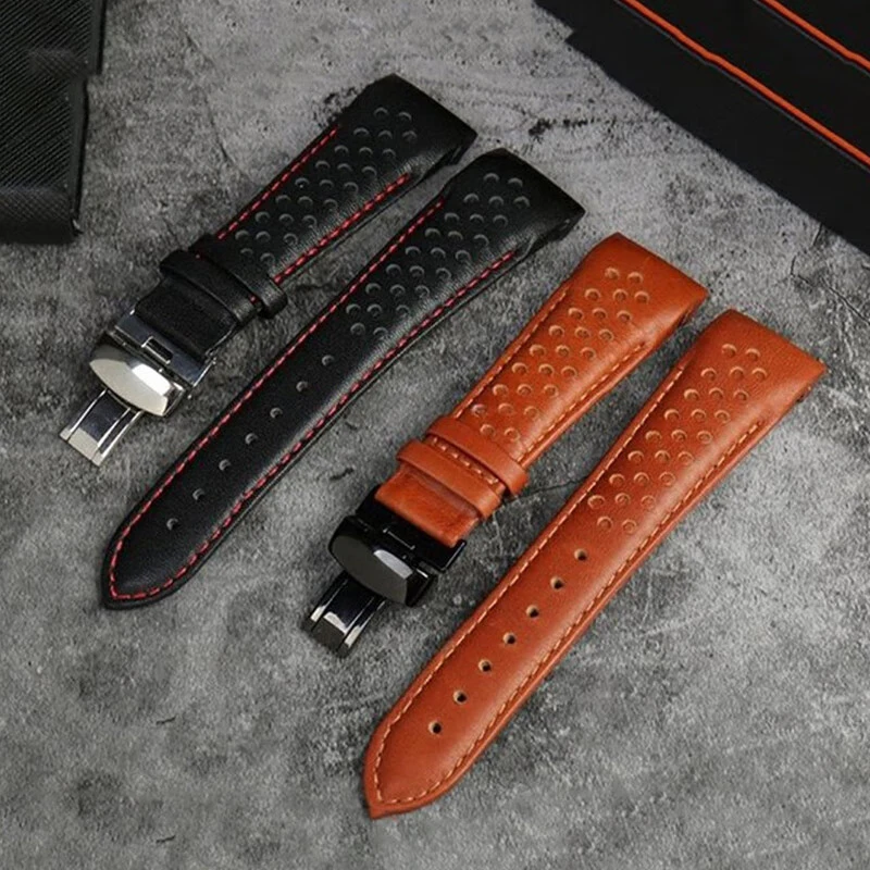 Curved Interface Leather Watch Strap For Mido Multifort Series M025.407 M025.627 M005.430 Cowhide Leather Watchband 22 23mm Belt