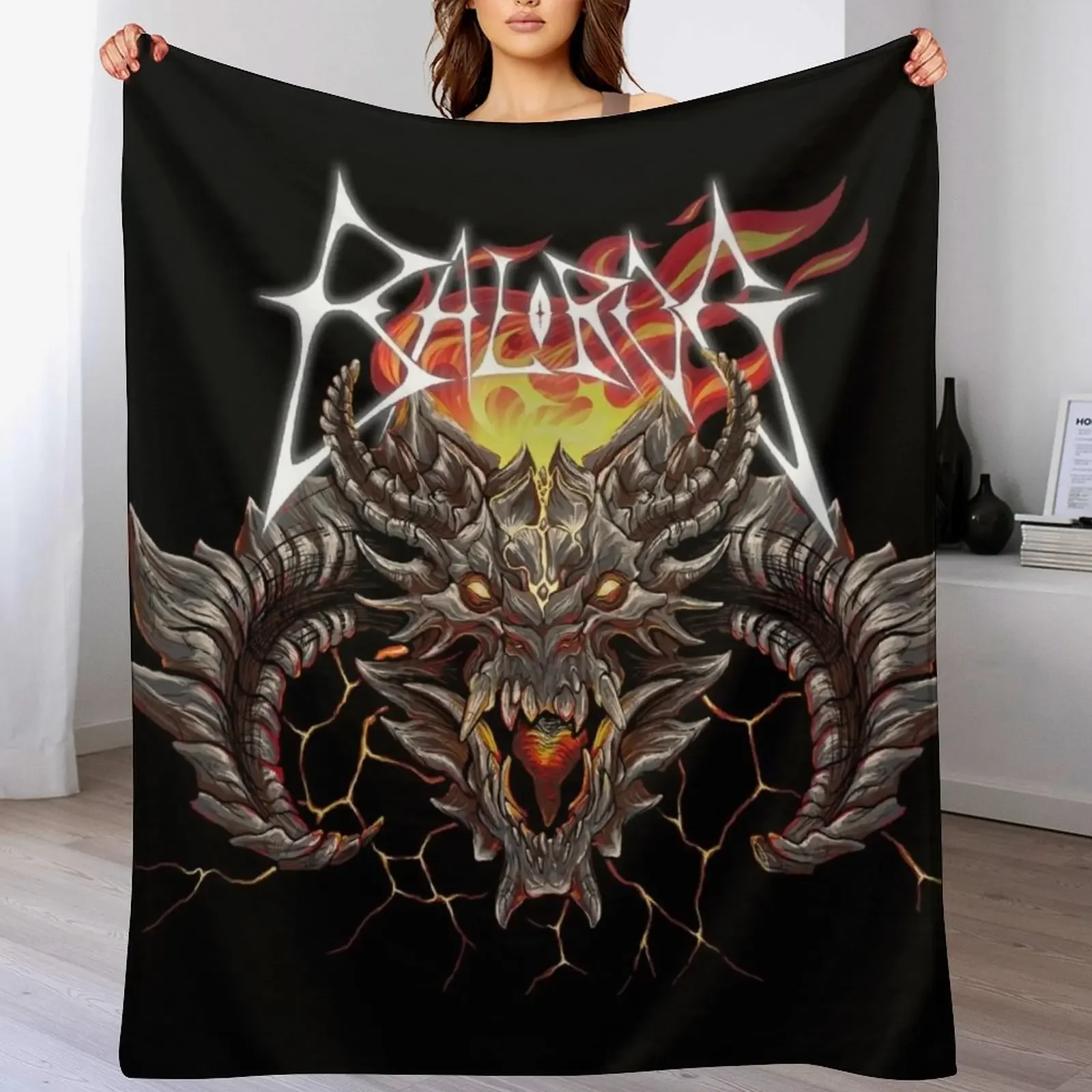 

Death Metal Balrog Throw Blanket Warm Napping Blanket for Office Couch Bed