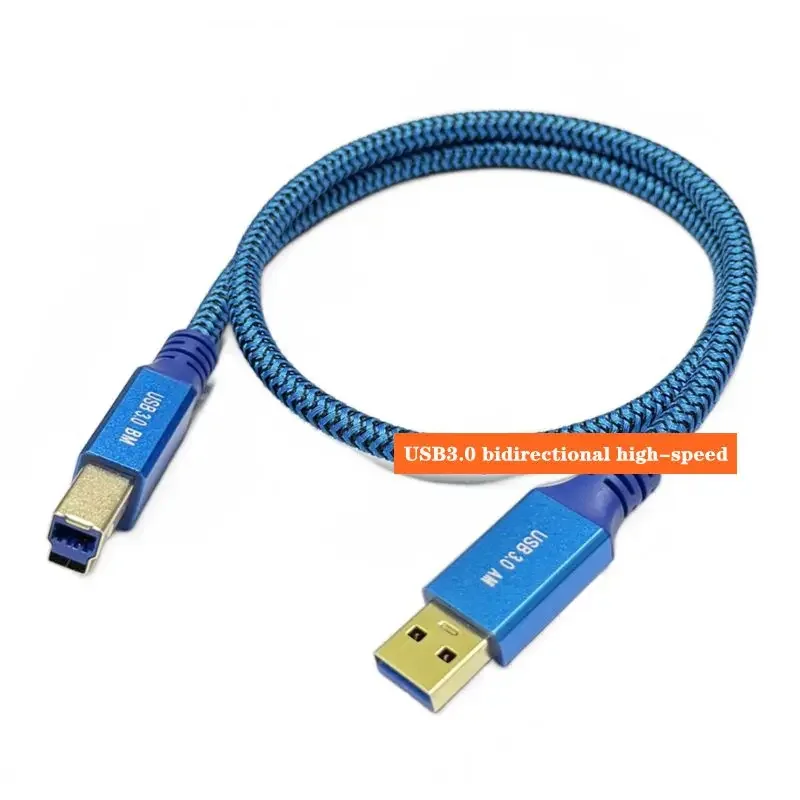 USB 3.0 A męski do B męski Kabel do transmisji danych drukarki Czysta miedź Komputer Szybka transmisja Połączenie komputerowe Port kwadratowy 0,3