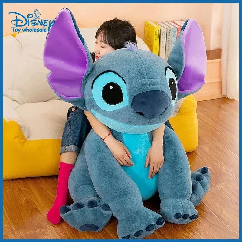 Disney Large Size Lilo&stitch Plush Stuffed Doll Kawaii Animal Cartoon Couple Sleepingpillow Softmaterial Toy For Kids Girl Gift