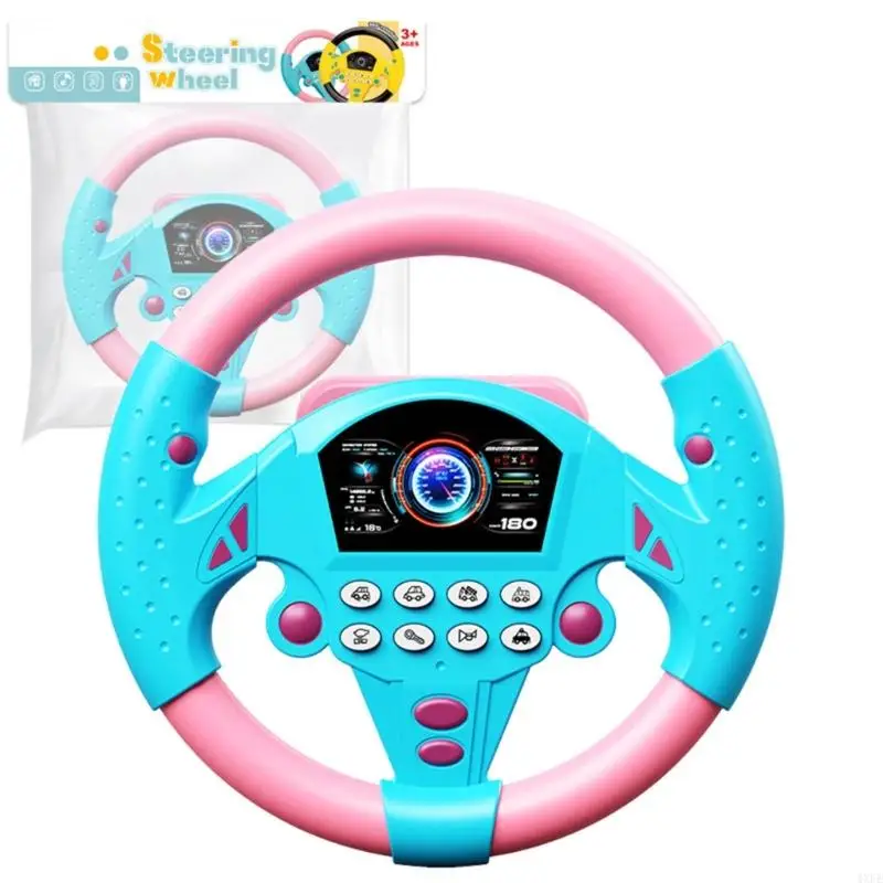 Simulation Driving Toy for Children, Electric Steering Wheel Button Toy with Music and Light, Smooth Grip Design, Single Pack
