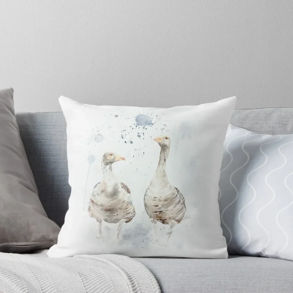 Rainy Day - Watercolour Geese Throw Pillow Rectangular Cushion Cover Room decorating items Embroidered Cushion Cover pillow