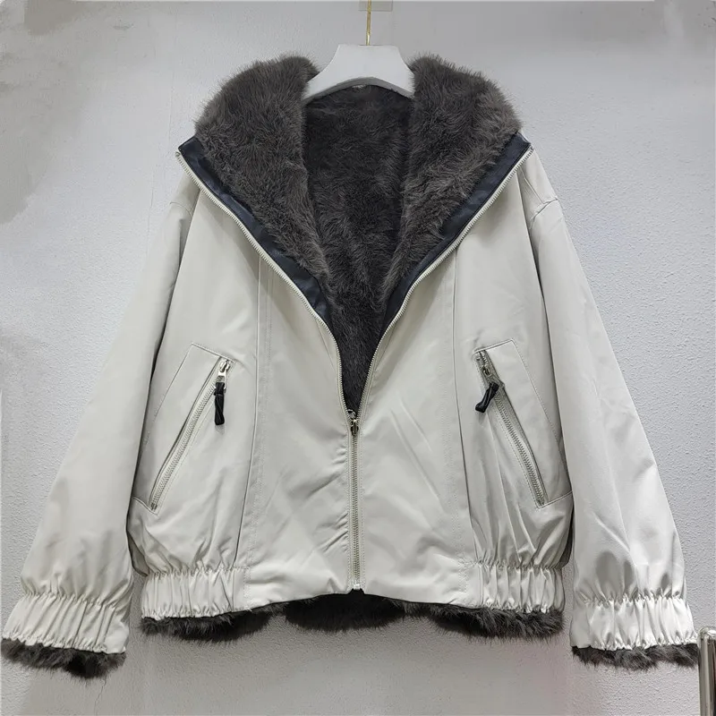 Kurtka robocza Jesień Zima Nowe Parki Damskie Krótkie Płaszcze Kurtki na Zamek Kołnierz Wykładany Gruba Ciepła Y2k Streetwear Elegancka Kurtka