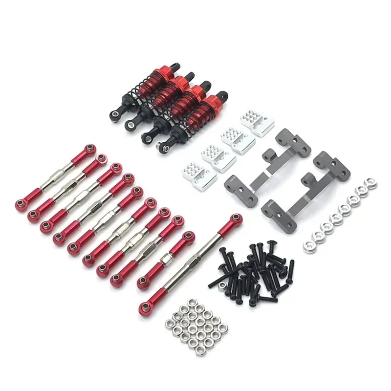 WPL 1/16 C14 C24 Henglong Feiyu Jjrc Pull Rod Steering Gear Front Axle Steering Rod Shock Absorber  Metal Upgrade Parts Rc Car
