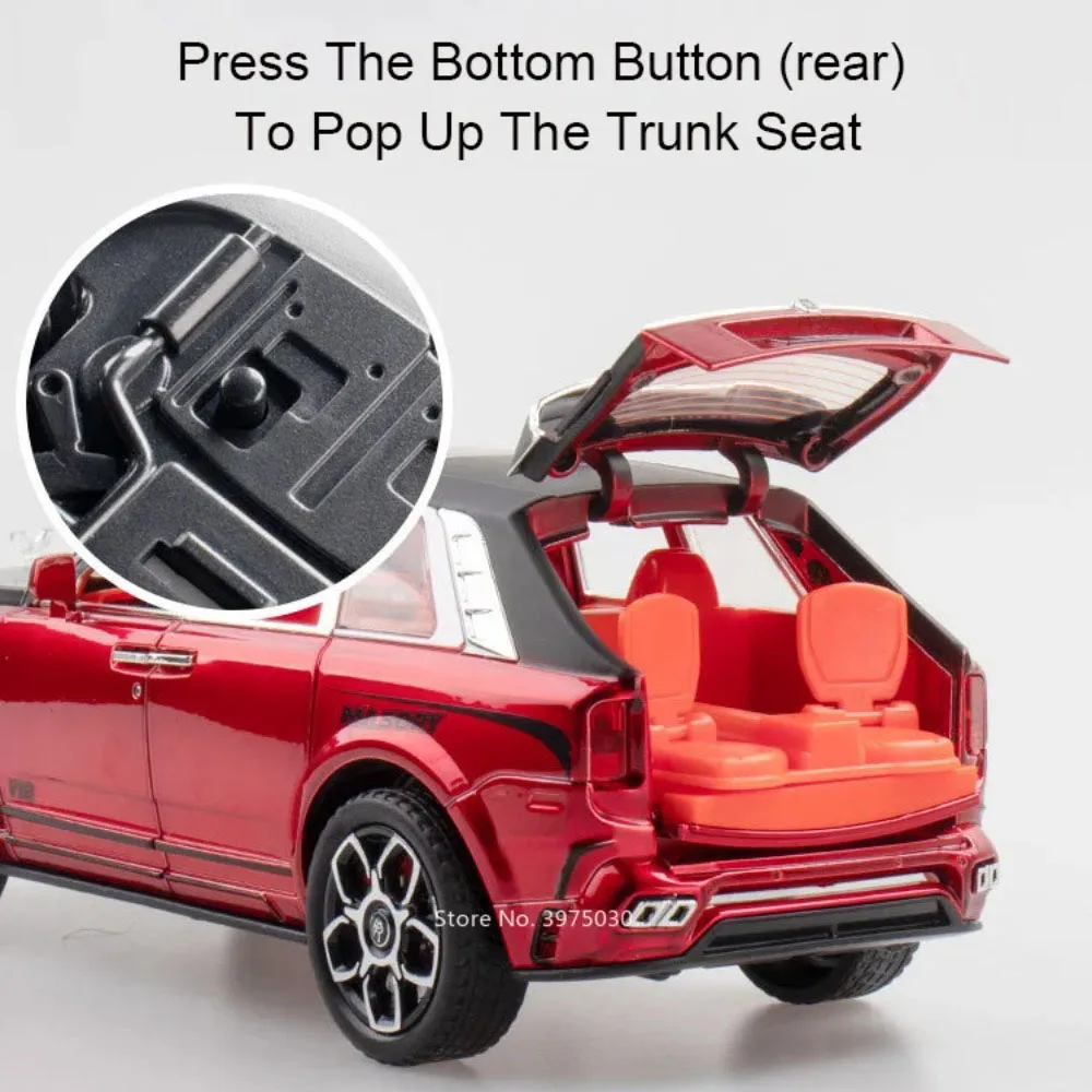 1:24 سبيكة رولز رويس كولينان مانسوري سبيكتر ألعاب نماذج سيارات موسيقى خفيفة أبواب مفتوحة مجموعة سيارات مصغرة للأطفال