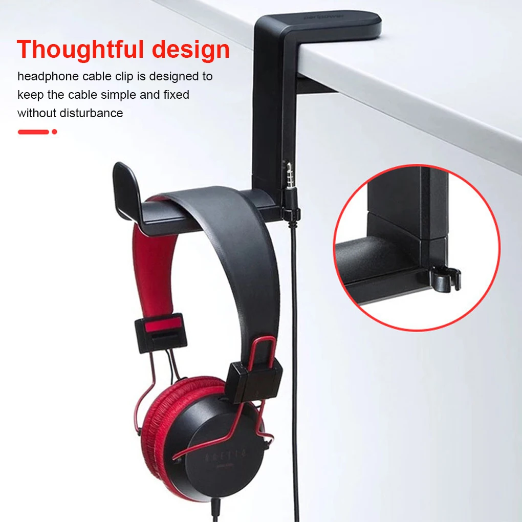 Table Headphone Bracket Organization Desk Headset Storage Holder 360 Degree Rotatable Stand Mount Organizer Supply