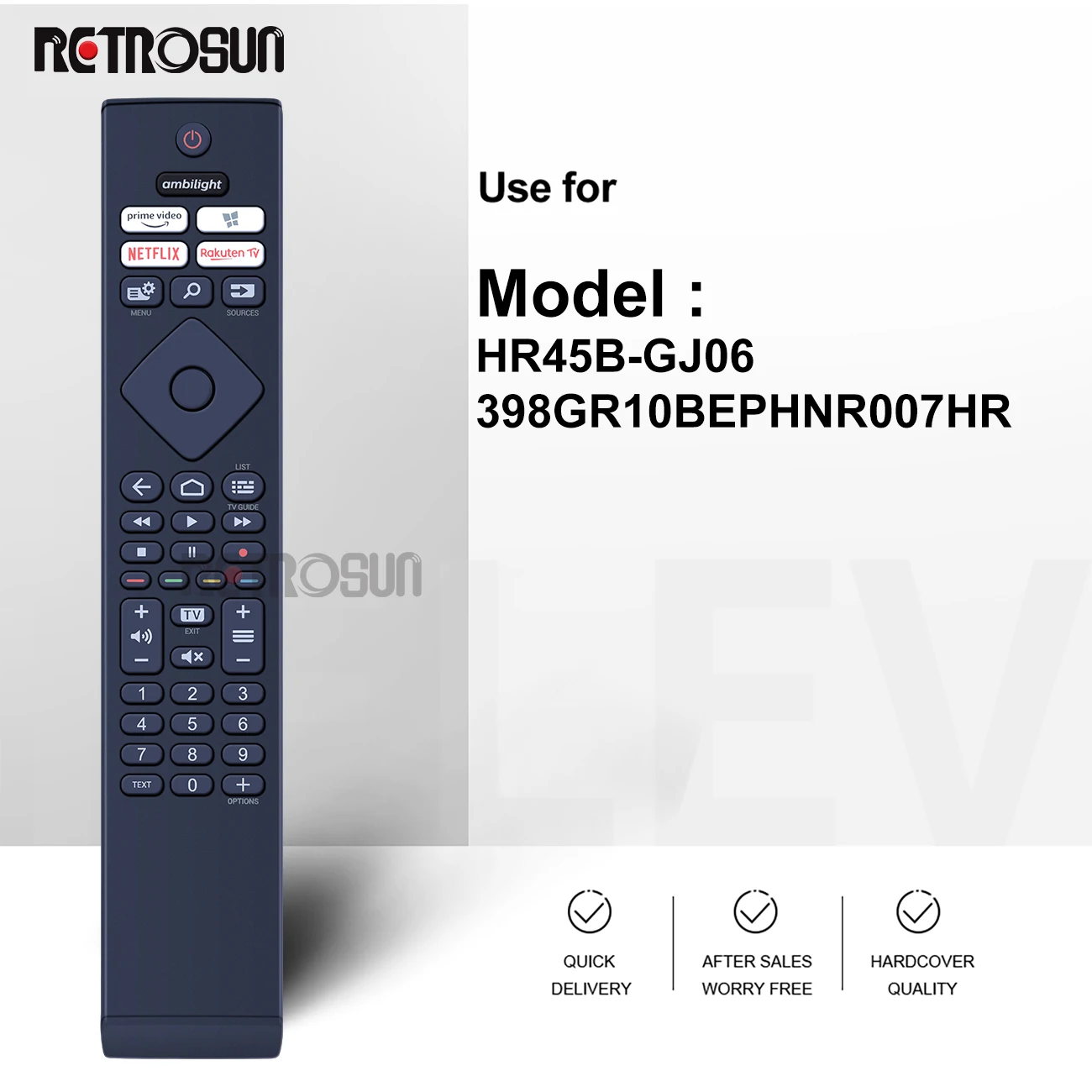 HR45B-GJ06 398GR10BEPHN0007H Remote Control Fit for Philips Ultra HD LED 4K TV 55OLED706/12 65OLED706/12 55OLED70612 65OLED70612