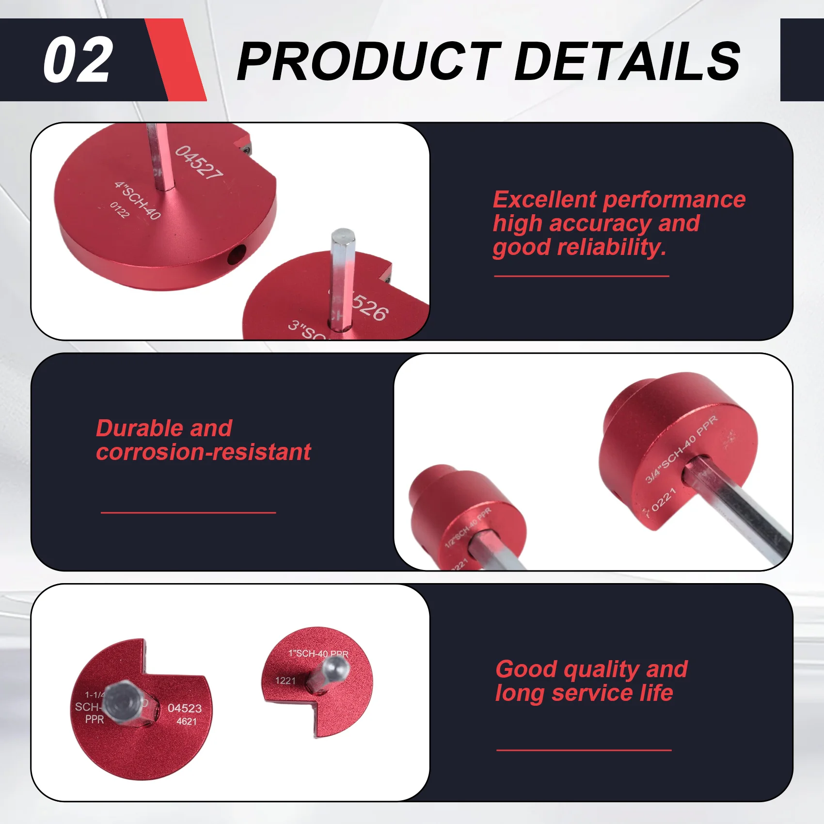 【~ NEW N21R】8Pcs PVC Pipe Reamer Kit , PVC Fitting Saver, PVC Socket Saver, Fit for Standard 1/2inch Drill PVC Pipe Reamer Tool