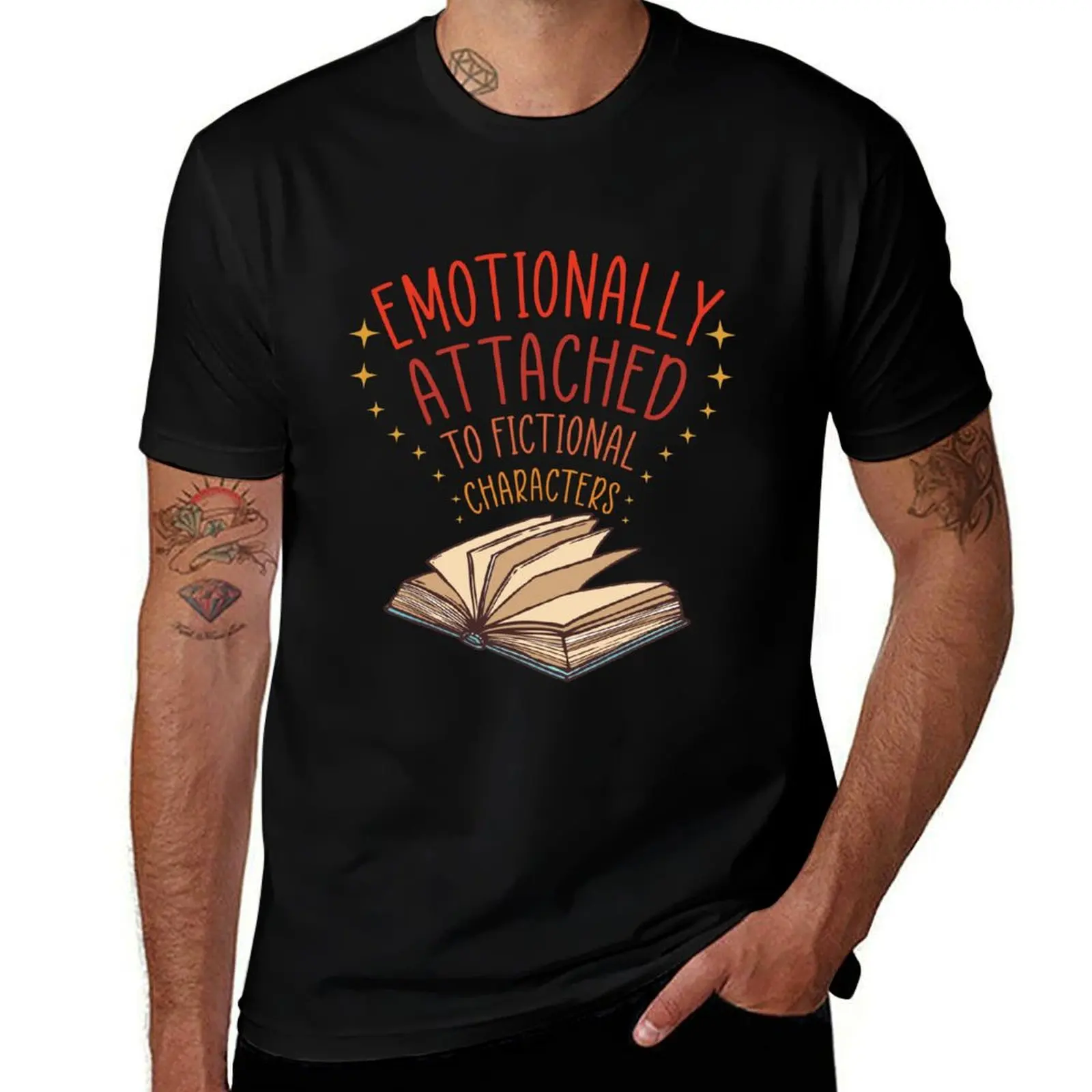 Emotionally Attached to Fictional Characters , Book Lover Gift Idea T-Shirt Classic Graphic Short Sleeve Top T-Shirt