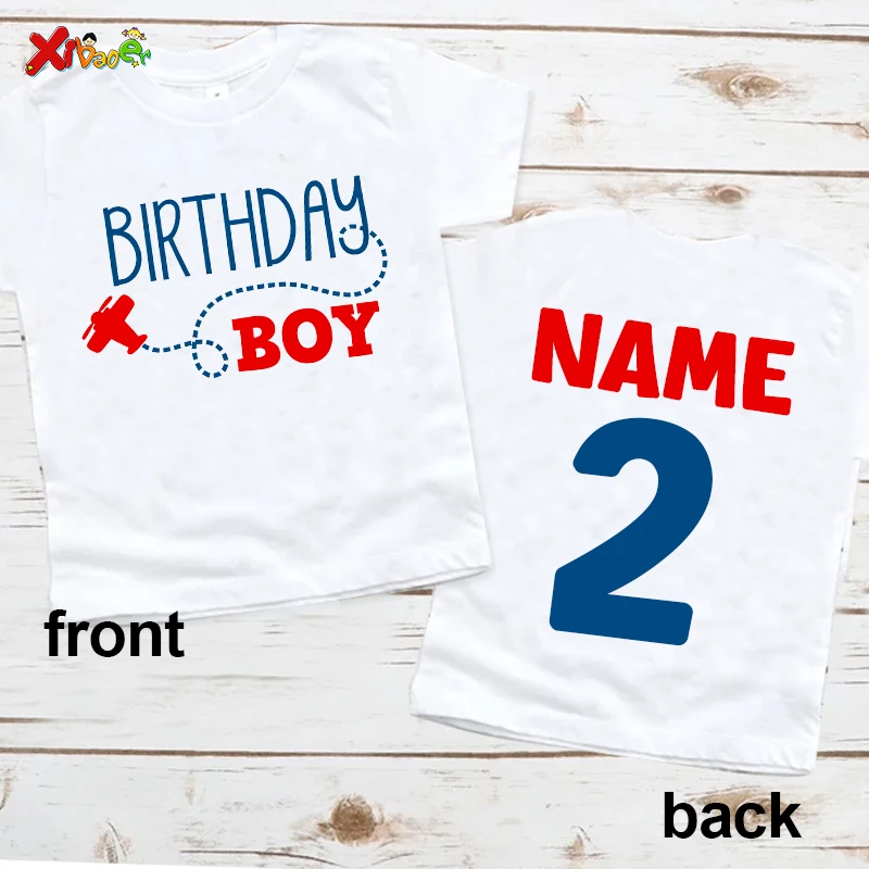 Airplane Birthday Boy Shirt Kids Custom Summer Top Toddler Boy Birthday Party Outfit Children Birthday Gift Tees Toddler Outfits