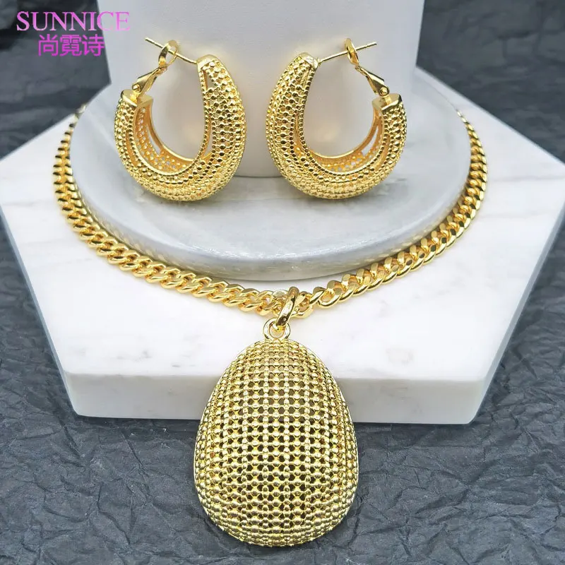 Italian Luxury 18k Gold Plated Jewelry Set for Women Wedding African Jewellery Sets Bride Necklace and Earrings Free Shipping