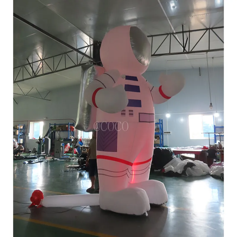 빠른 항공 배송, 야외 LED 조명 대형 풍선 우주비행사 모델, 이벤트용 풍선 우주인 만화