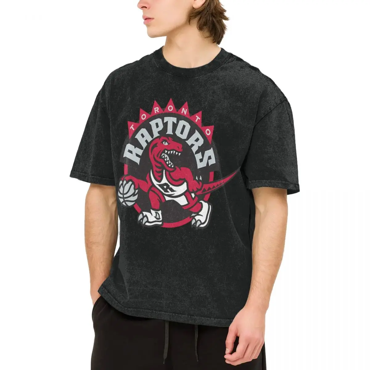 مضحك الكلاسيكية شعار رابتورز من تورونتو خمر غسل تي شيرت رجالي عملية اللوحة الساخنة أنيمي مانغا #1