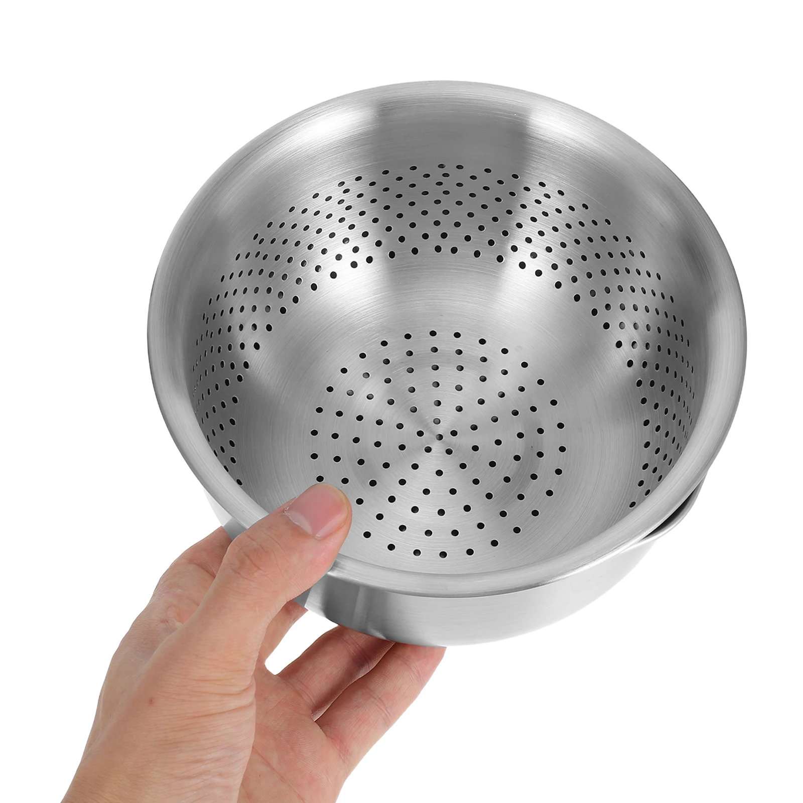 

1 set Stainless Steel Drain Basket Large Strainer Rice Washer Bowl Pasta Noodle Fruit Vegetable Kitchen Food Storage