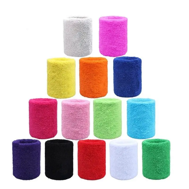 Comfort Cotton Sweatband Terry Cloth Sports Wristband Tennis Basketball Running Yoga Wrist Band Arm Protector Wrap Sweat Band