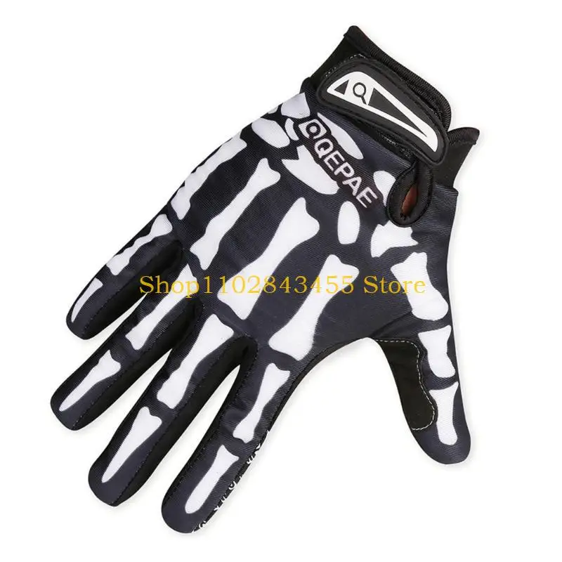 49MC Adult Skiing Gloves with Claw Skeleton Pattern Halloween Windproof Gloves for Teens Snowboarding Outdoor Sports Gloves