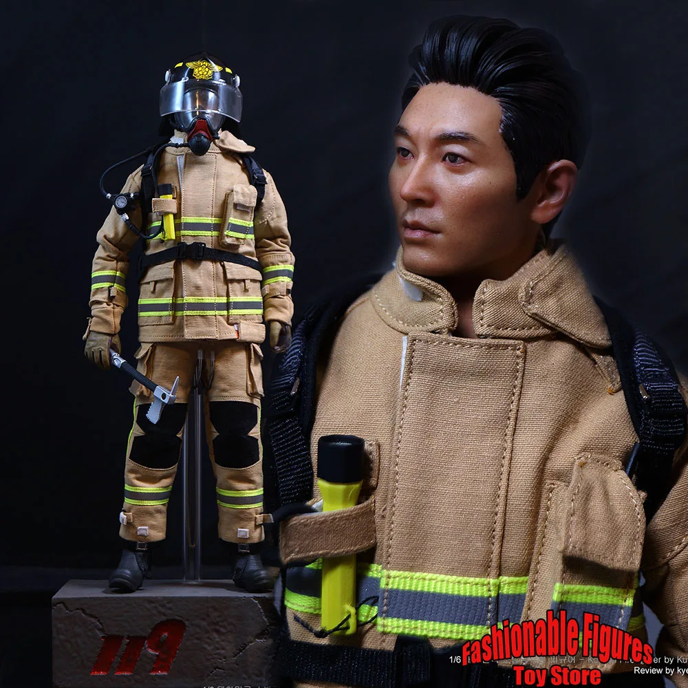 KUMIK KMF23-F02 1/6 Men Soldier The Police Station Next To Fire Station Korean Firefighters Dolls 12Inch Full Set Action Figure