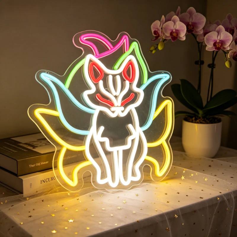 

Colorful Fox LED Neon Sign for Bedroom Living Room Home Decor Romantic Lighting Creates Artistic Cozy Atmosphere Unique Gift