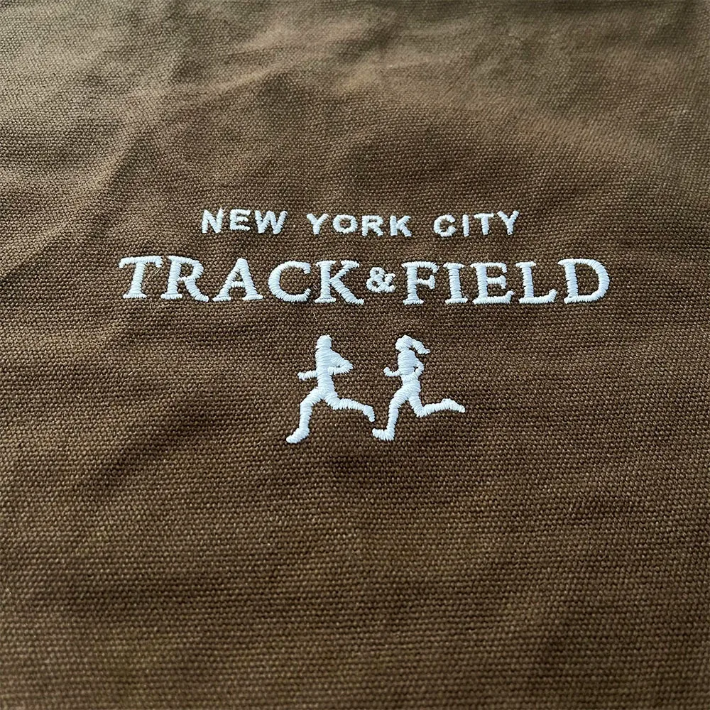 New York Track Field Vintage Style Embroidered Women Canvas Tote Bag Ladies Casual Handbag Shoulder Bag For Street Shopping