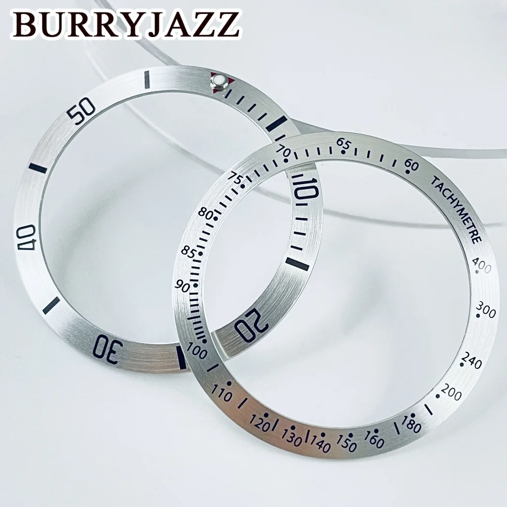BURRYJAZZ 38MM Chronograph Indices Function Sloping Bezel Insert SUB Diving GMT Watch Insert Watch Replace Aluminum Bezel