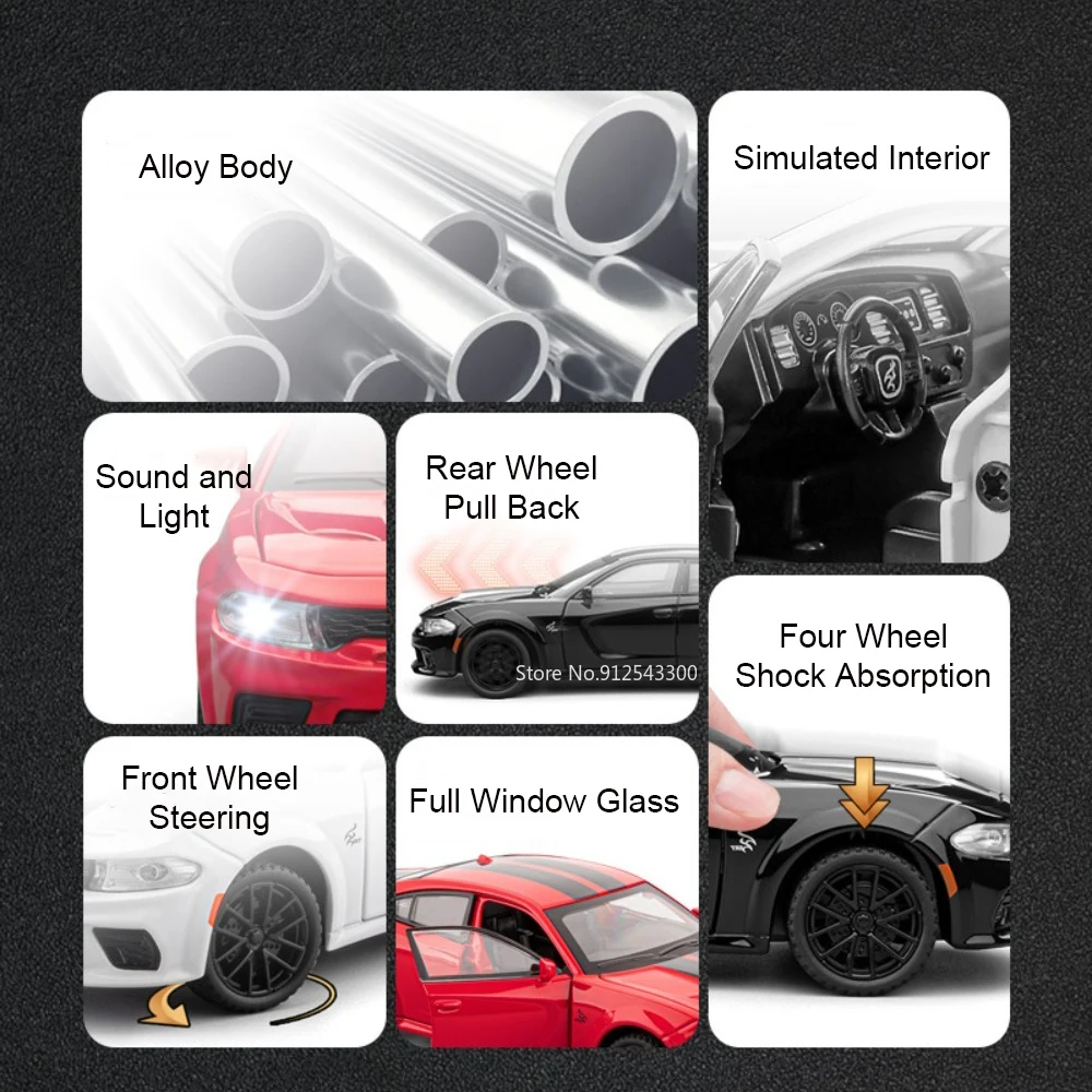 Cargador a escala 1:32, modelo de coche clásico 1970, juguete de aleación de fundición a presión, modelos de coches deportivos, luz de sonido, regalos para niños