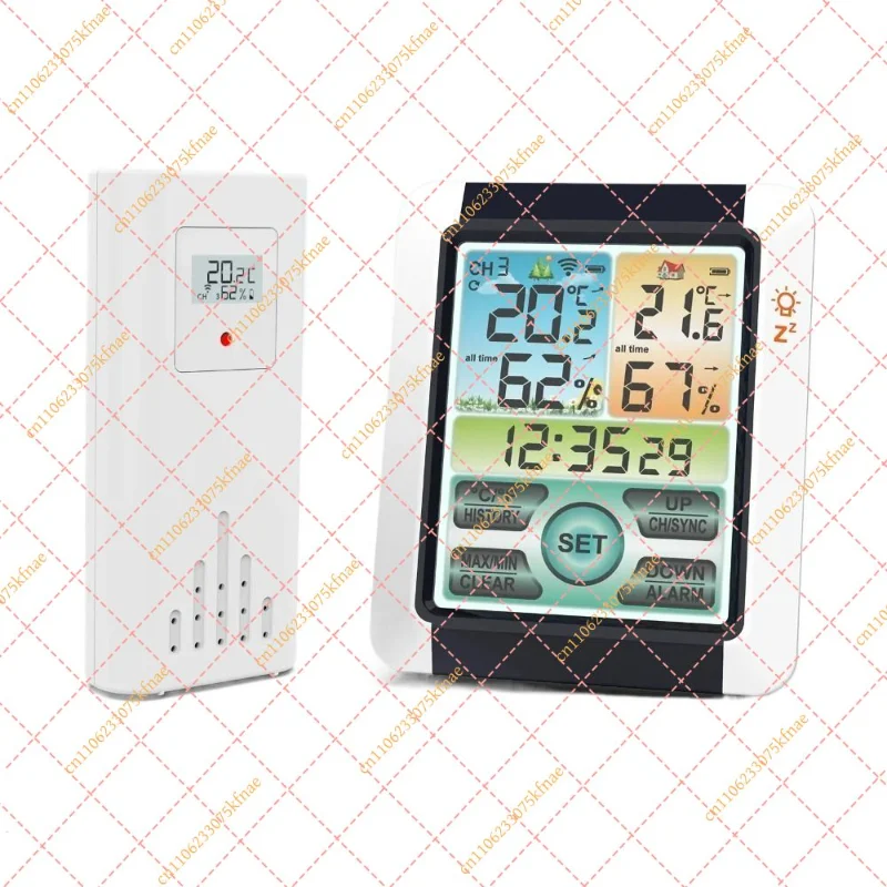 Digital Weather Station with Touch Screen | Wireless Temperature & Humidity Meter, Barometer Hygrometer Alarm Clock for Home