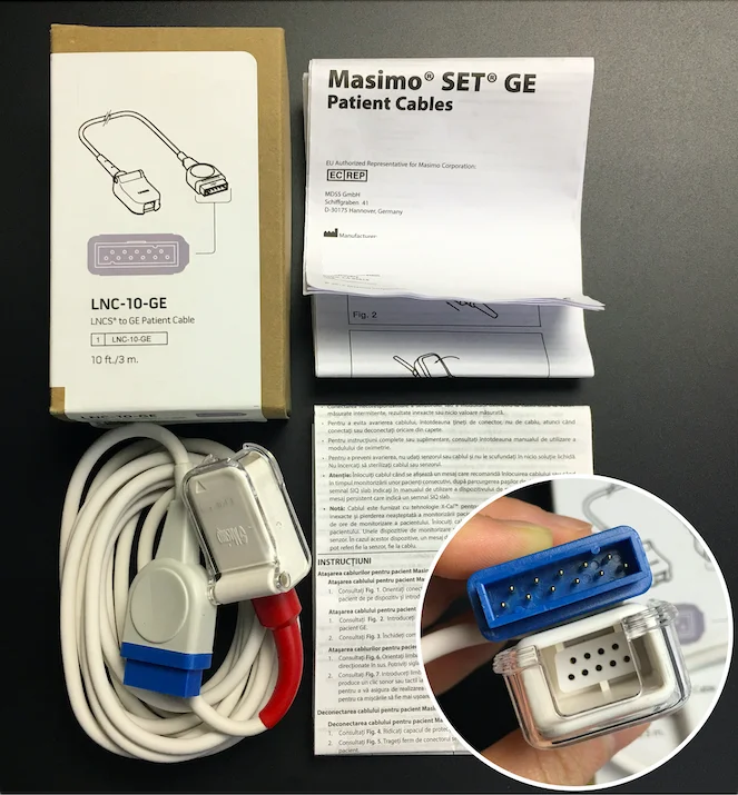 

Compatible for GE MASIMO SpO₂ Modular Cable Set: Main Patient Cable & Extension Lead for ECG Monitor