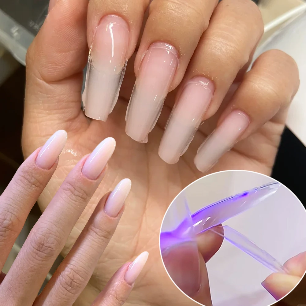 แม่พิมพ์ต่อเล็บแบบแซนวิช 180 ชิ้น 15 ขนาด แม่พิมพ์รูปวงรีและสี่เหลี่ยมคางหมู สำหรับต่อเล็บแบบหลายชั้น สำหรับทำเล็บ ﻿ ﻿ ﻿