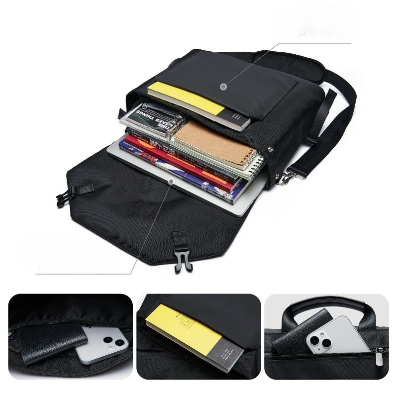 Casual Men's Crossbody Bag Large Capacity Motorcycle Crossbody Shoulder Bag Men Oxford Waterproof Laptop Handbags Male Satchels