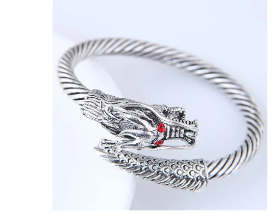 

Factory Direct Sales Vintage Wholesale European and American fashion metal retro dragon exaggerated opening bracelet