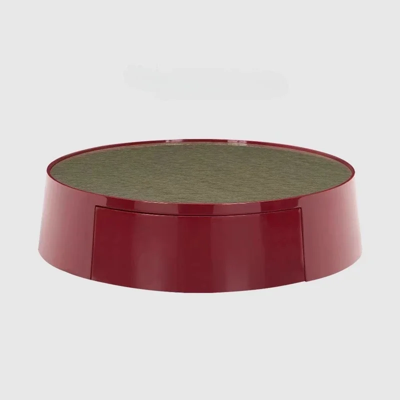 3Italian minimalist light luxury round coffee table water ripple lacquer light luxury designer coffee table