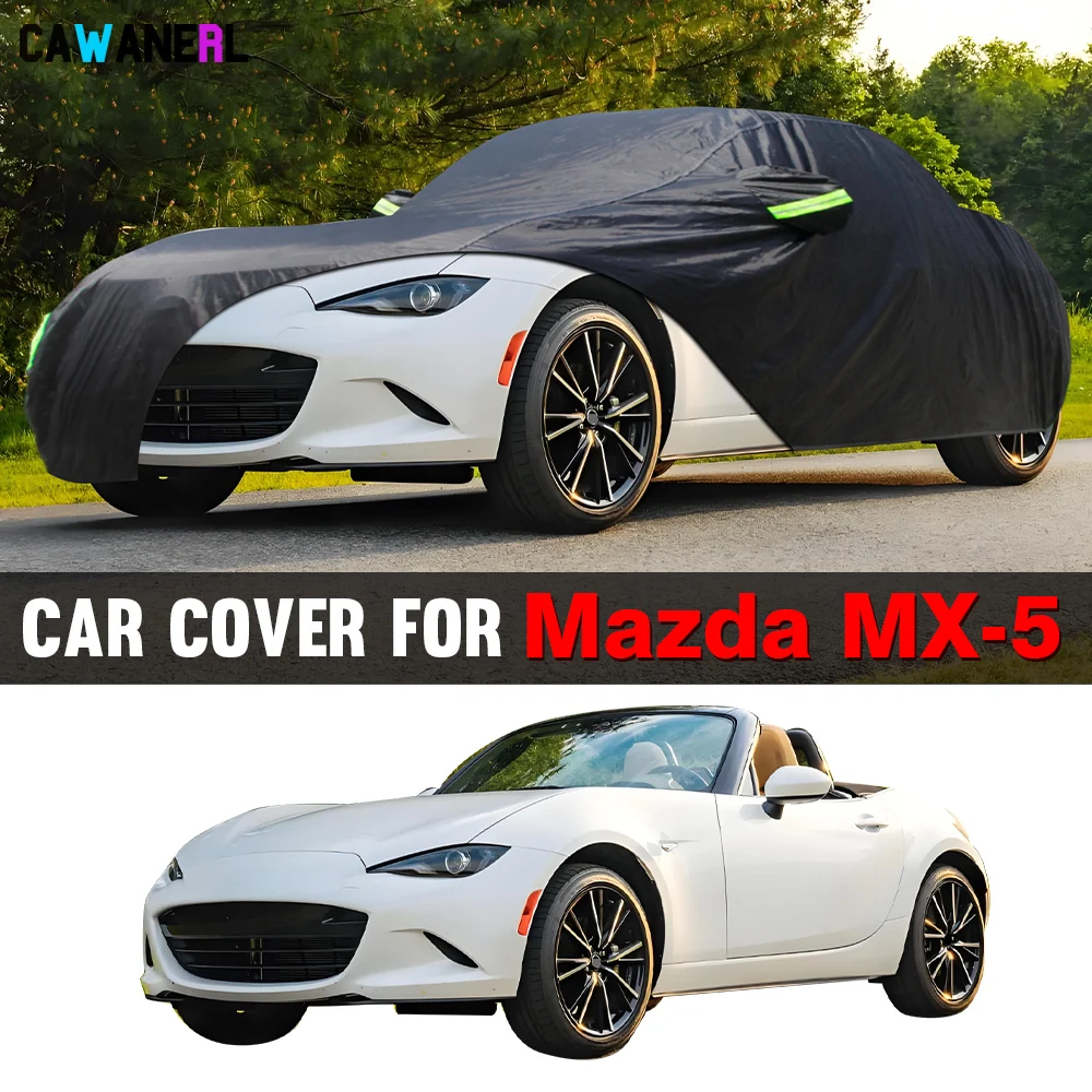 Full Car Cover Waterproof Outdoor Sun Rain Snow Scratch Resistant Black Auto Cover For Mazda MX-5 MX5 Miata Roadster 1989-2025